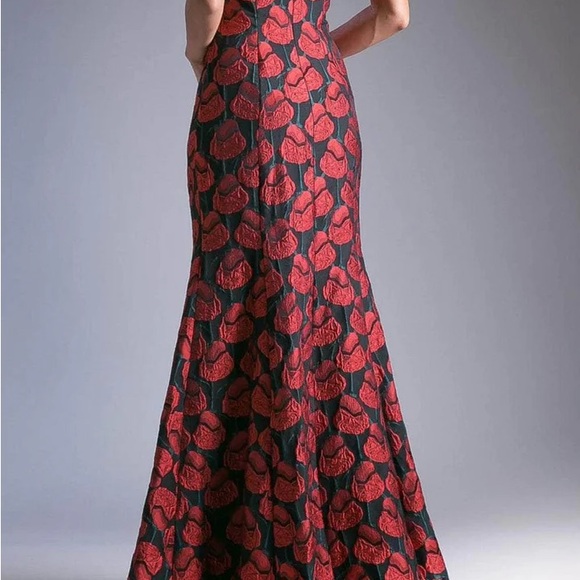 Cinderella Divine printed strapless Evening gown SZ S - Picture 3 of 10